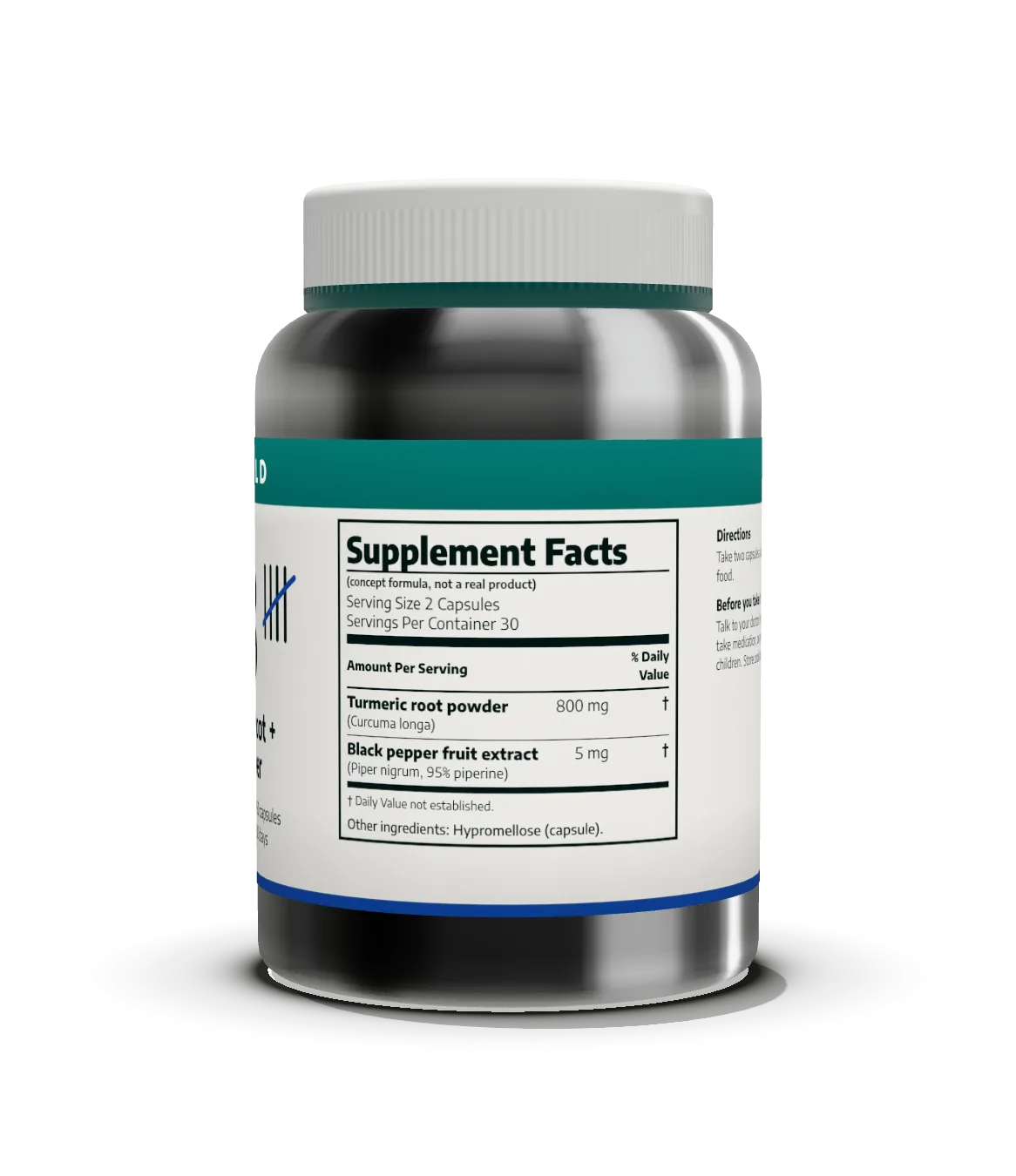 The FIVEFOLD No. 3 bottle, its Supplement Facts panel printed on the front label.